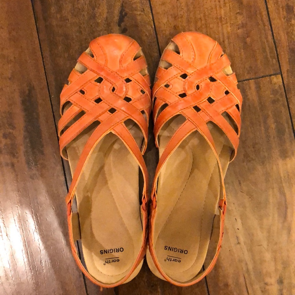 Leather Cross Strap Sandals (11 WIDE)